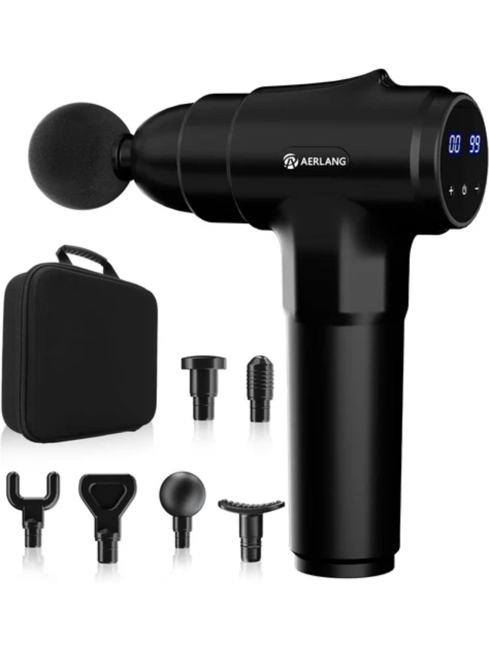 Aerlang massage gun 6 massage heads 20 speeds carrying case New